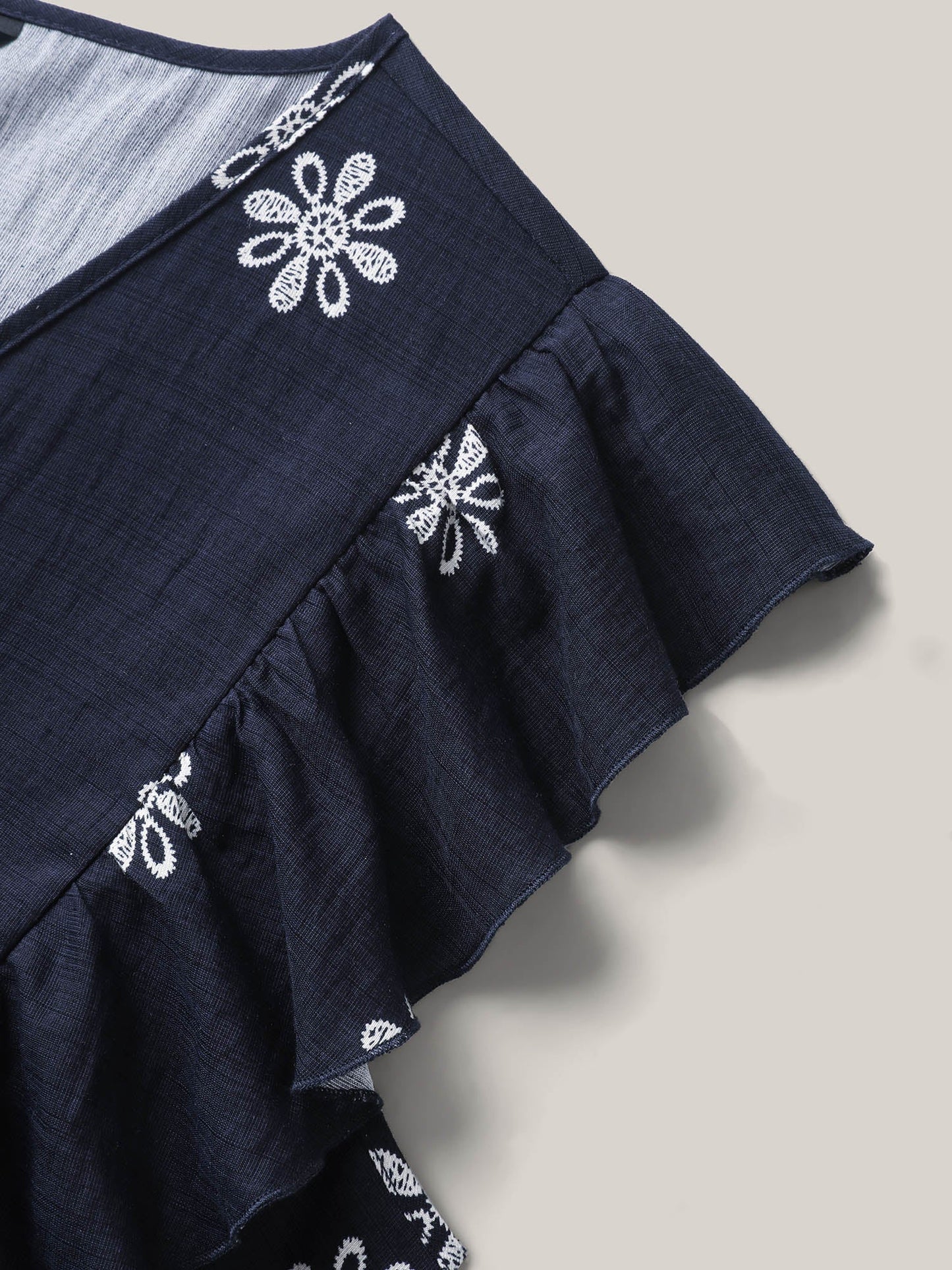 Rayon Stretchy Waist Pockets Flutter Midi Dress