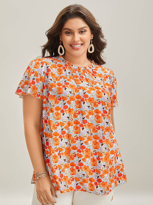 In Full Bloom Mock Neck Shirt