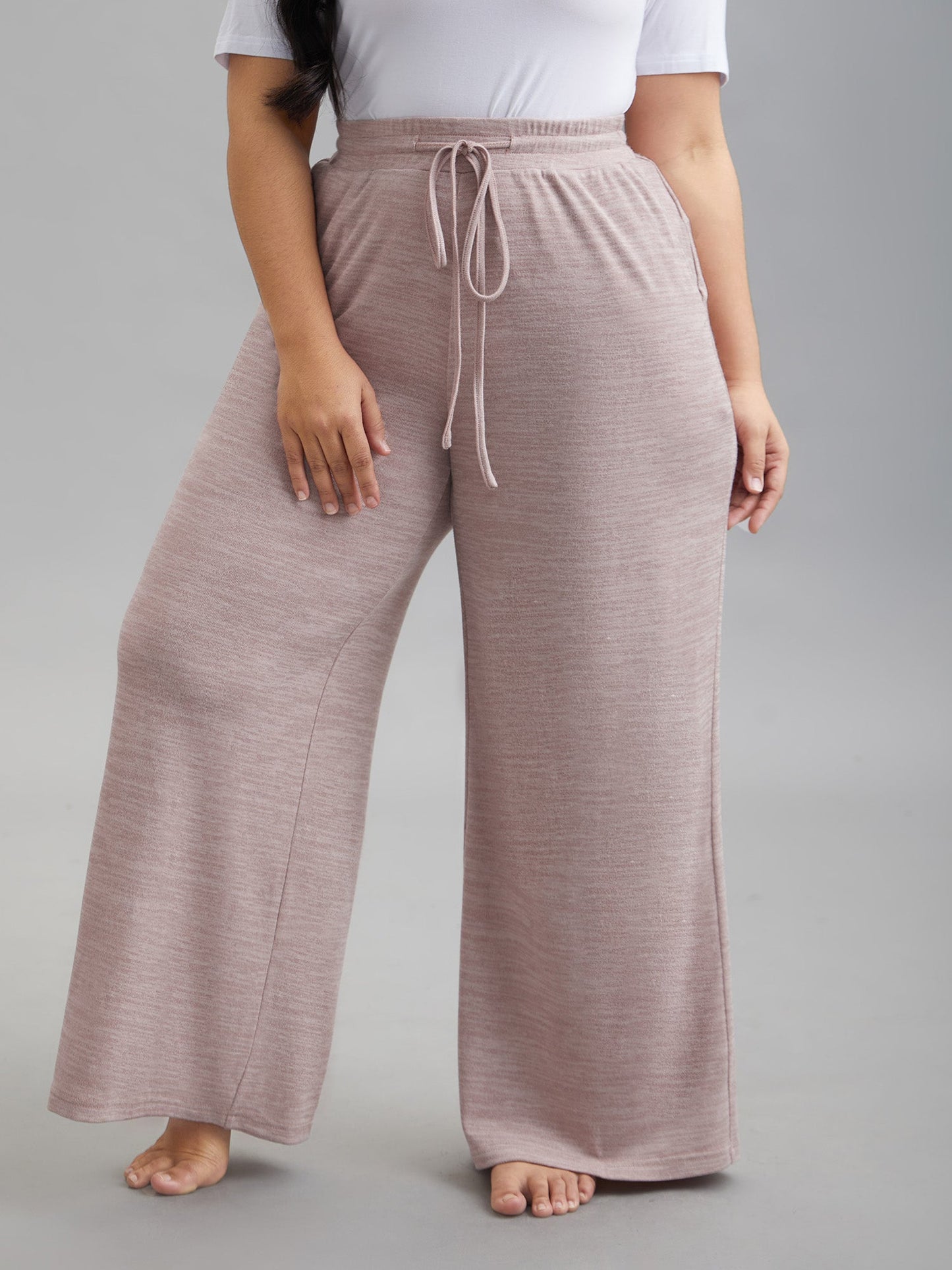 Heather Drawstring Loose Lounge Bottoms