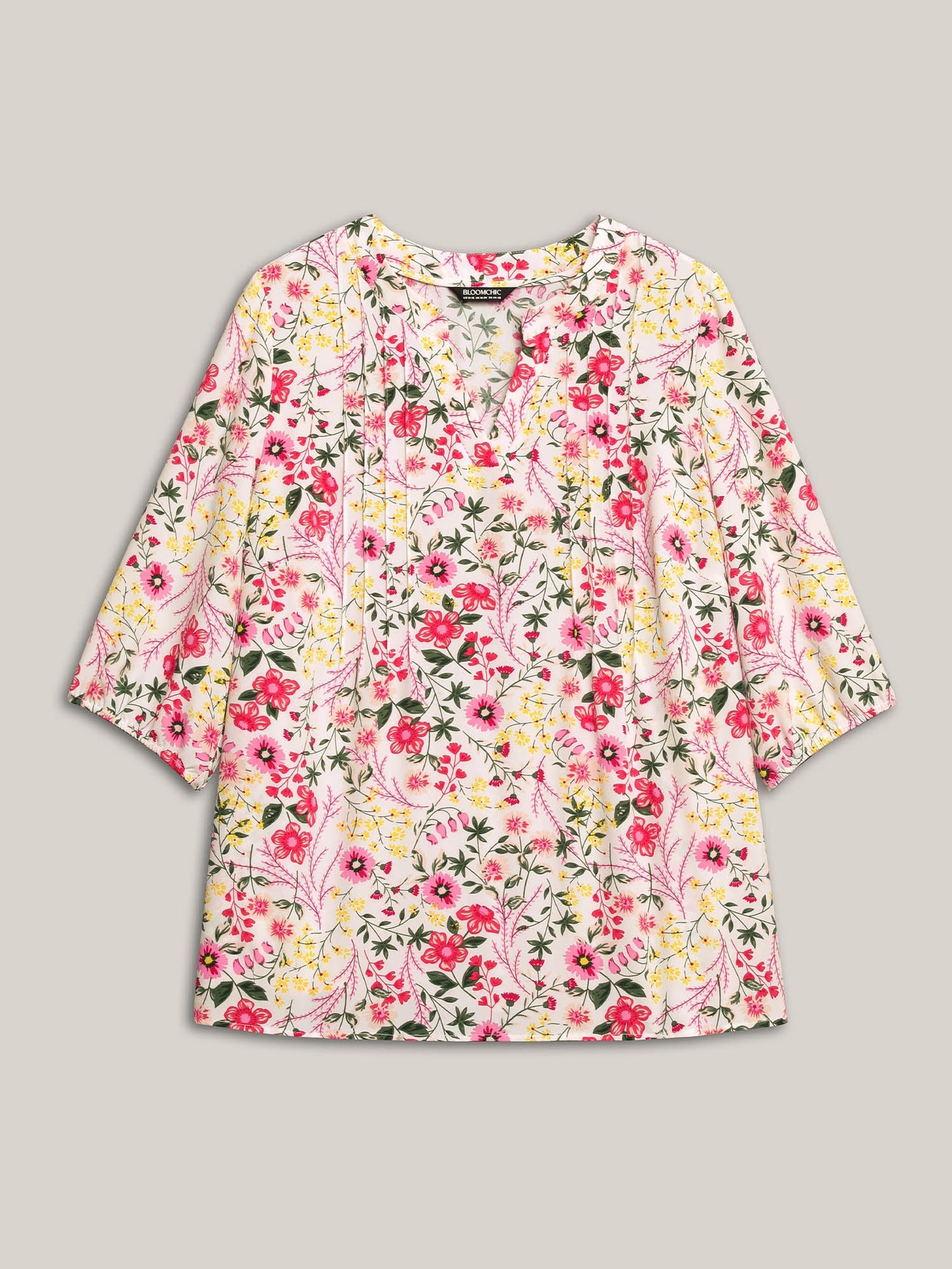 Floral Print Notched Collar Shirt