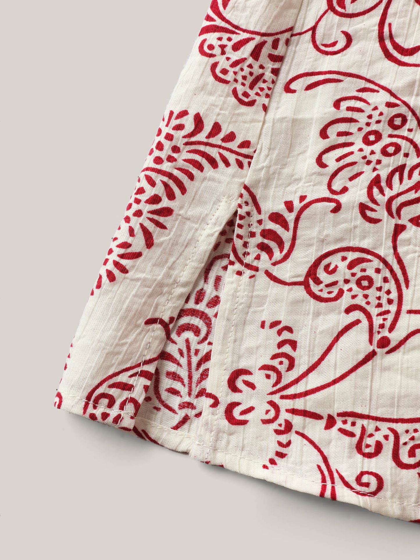 Floral Print Shirred Neck Flowy Blouse