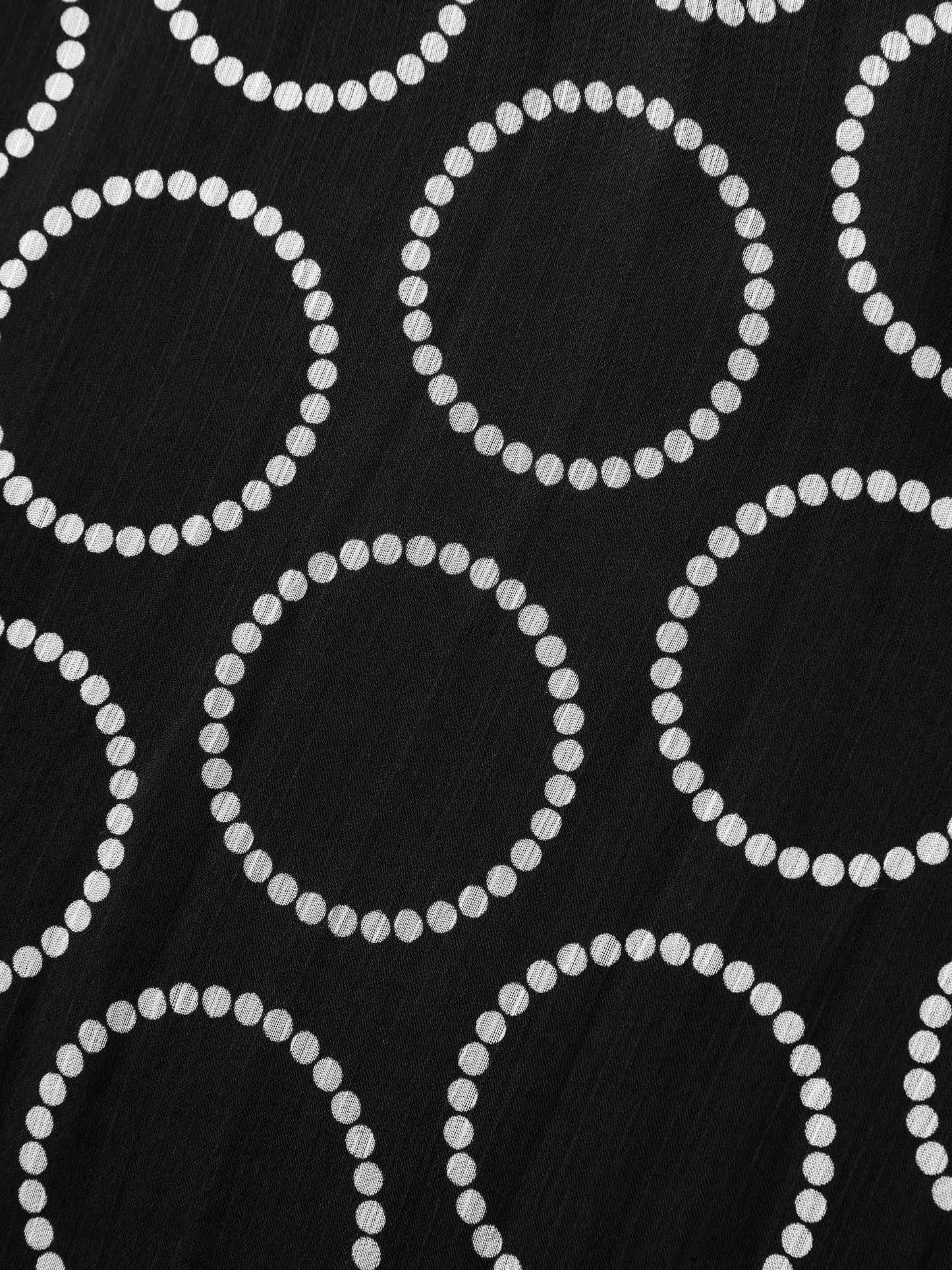 Polka Dot Mock Neck Mesh Patchwork Blouse