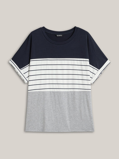 Color-Block Stretchy Stripes T-Shirt