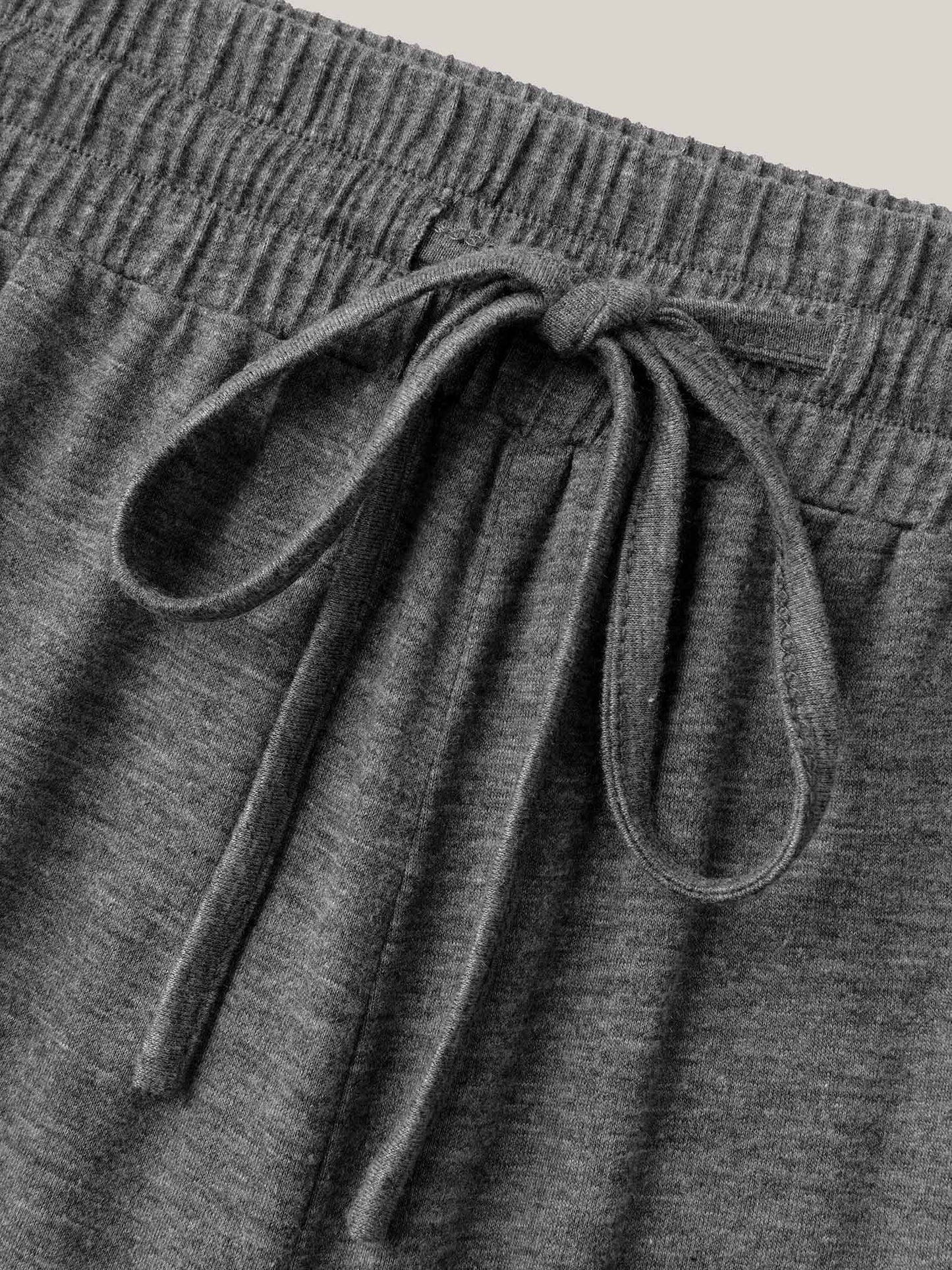 Mixed Color Knit Drawstring Loungewear Bottoms