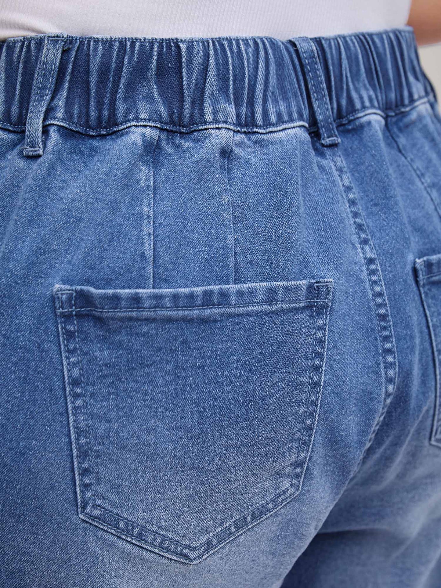 Stretch No-Gap Elastic Waist Jeans