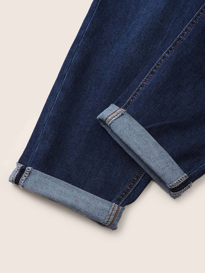 Very Stretchy High Rise Dark Wash Cropped Jeans