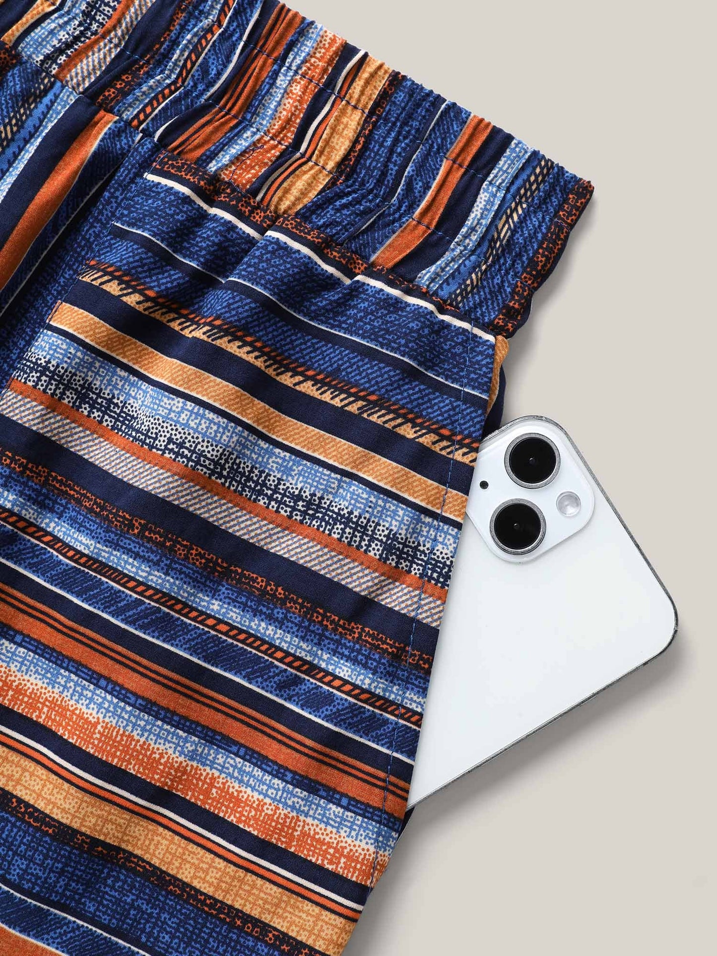 Boho Stripes Drawstring Wide-Leg Pants