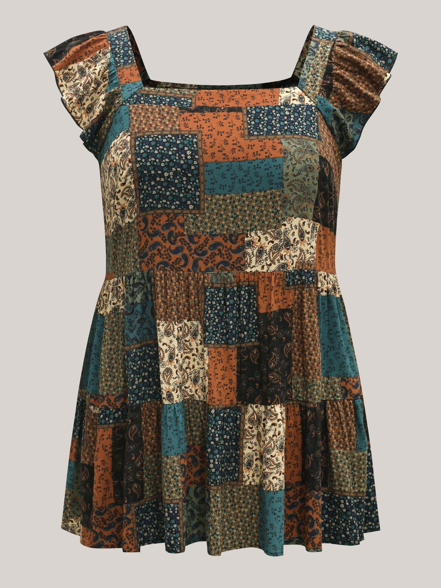 Floral Collage Print Layered Tank Top