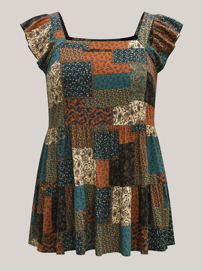 Floral Collage Print Layered Tank Top