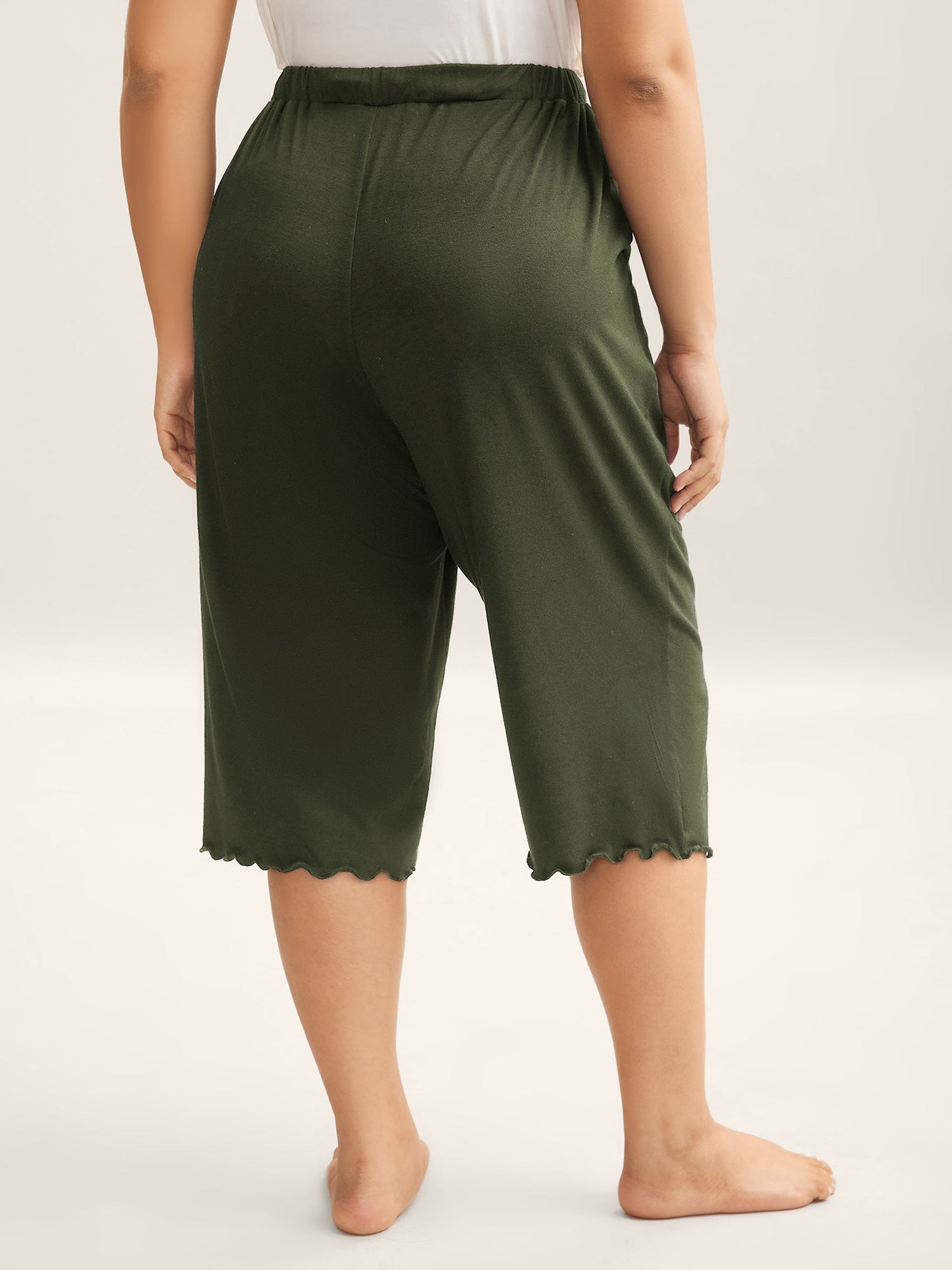 Supersoft Scalloped Hem Straight-Fit Lounge Bottoms