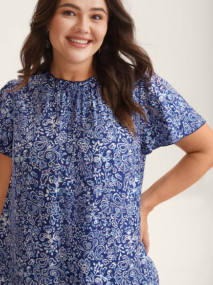 In Full Bloom Mock Neck Shirt