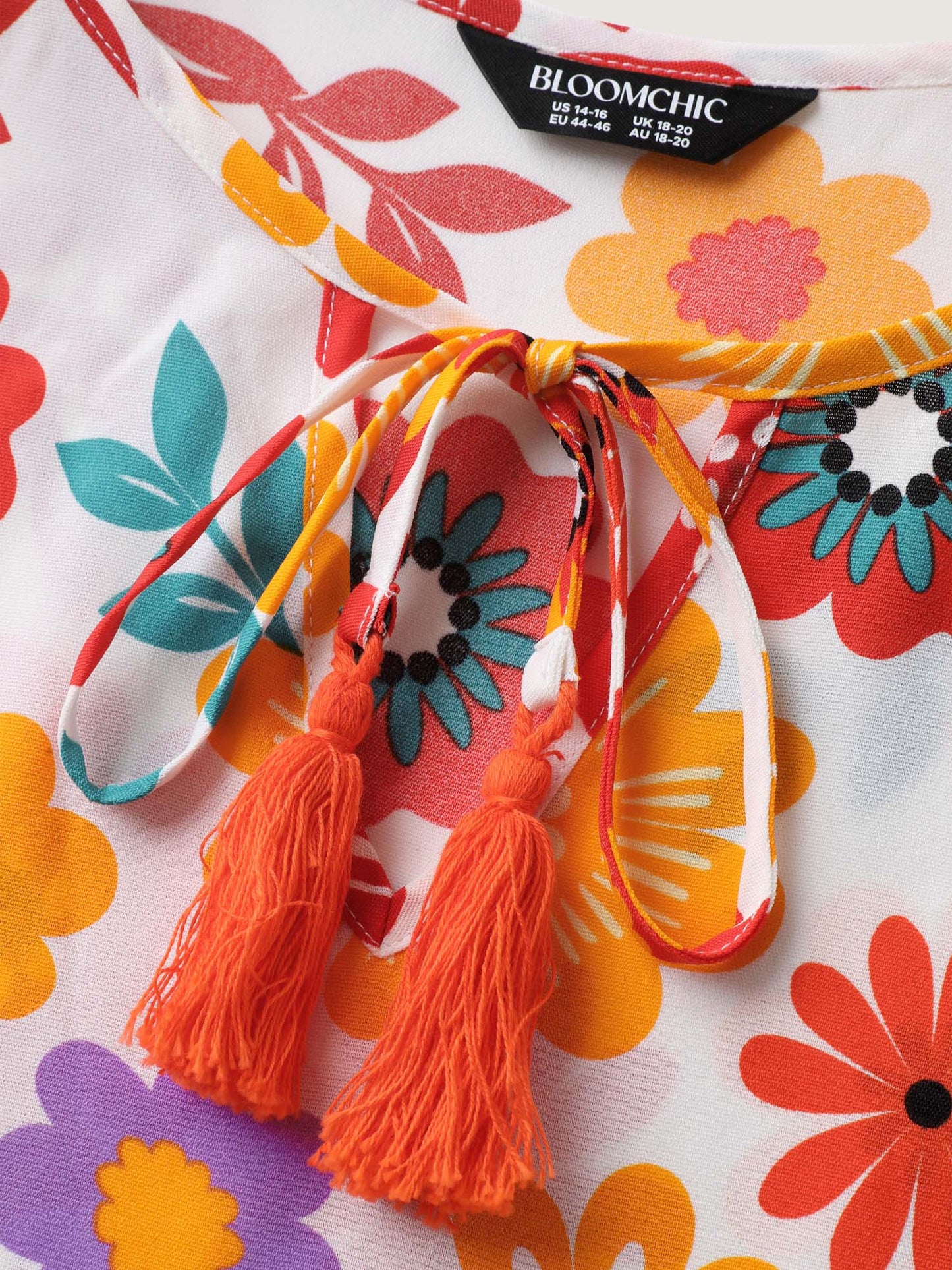 Floral Print Neck-Tie Babydoll Top