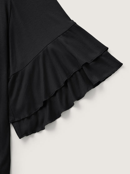 Supersoft Essentials Ruffle Layered Sleeve Pleated T-shirt