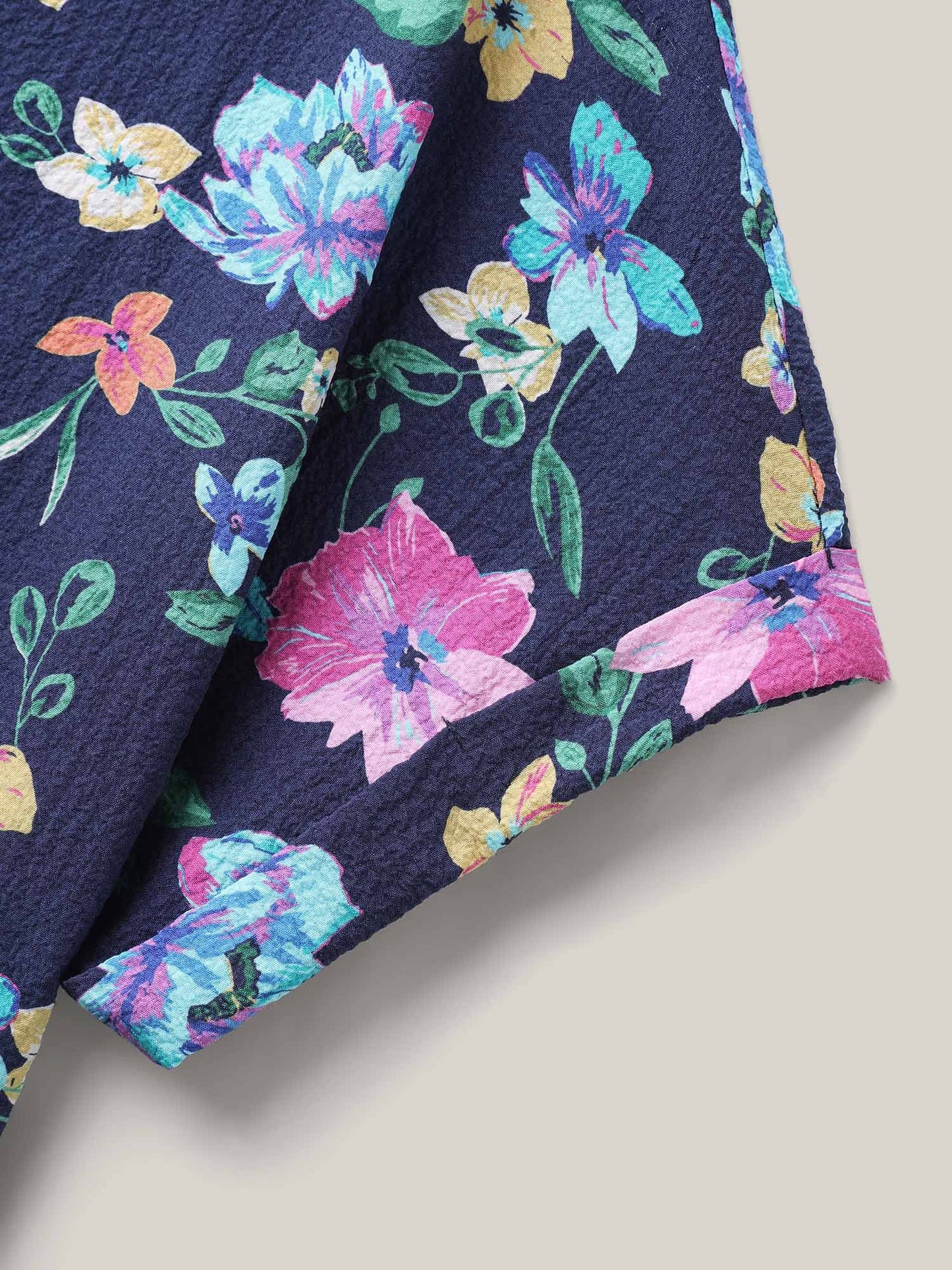 Floral Affair Print Wrinkled Fabric Blouse