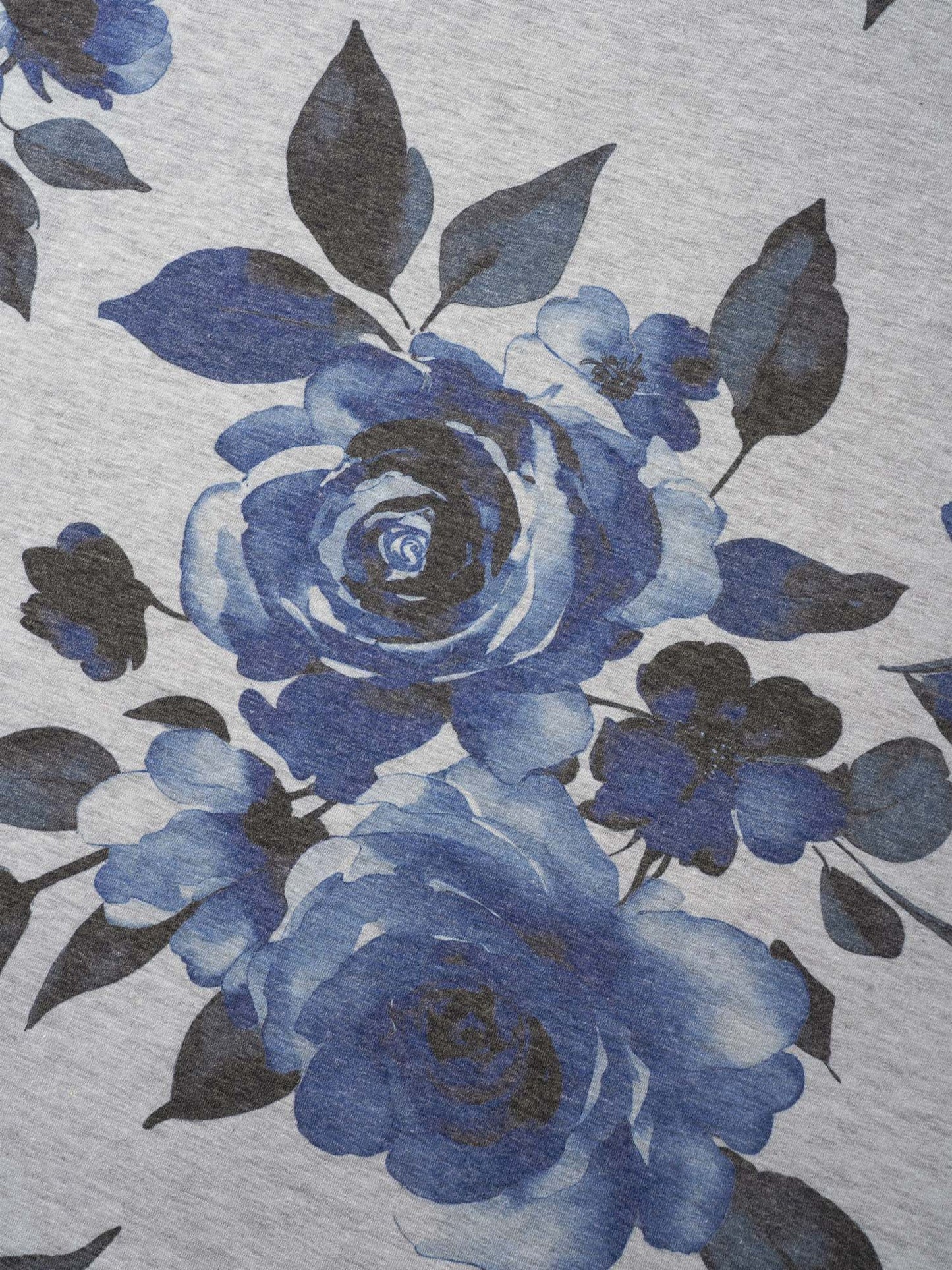 Floral Print Round Neck Fitted T-Shirt