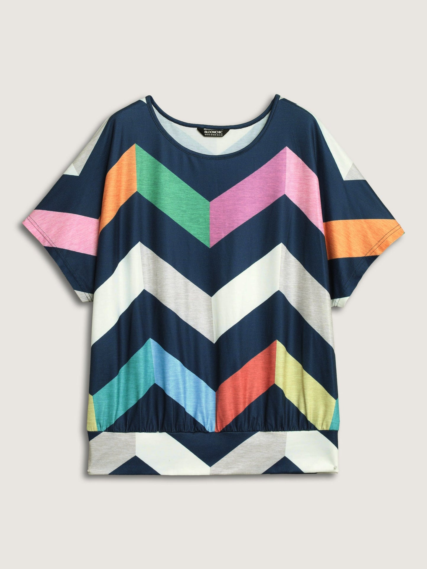 Color Block Wavy Print T-Shirt