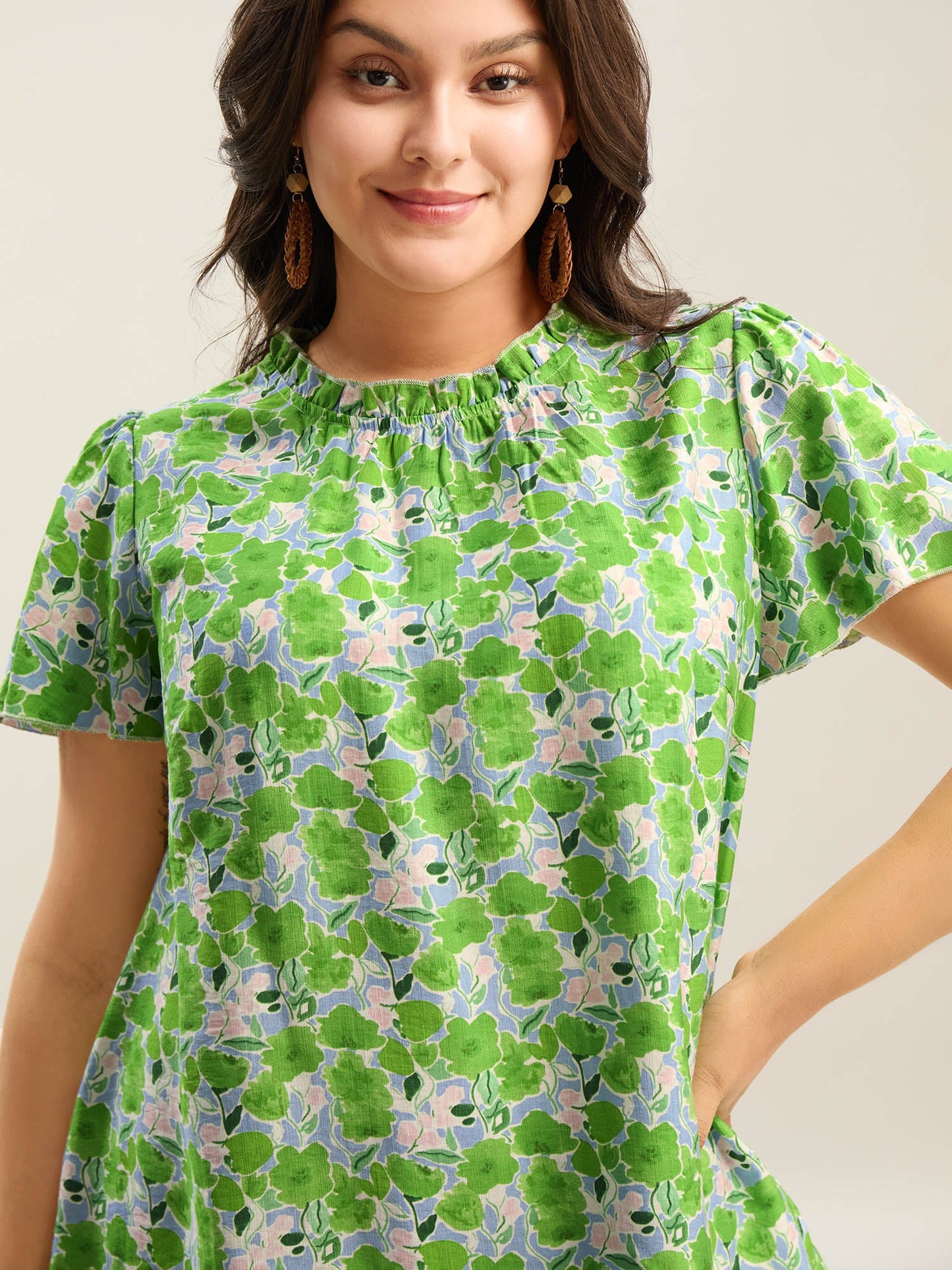 In Full Bloom Mock Neck Shirt