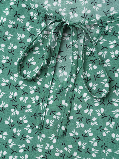 Ditsy Floral Print Half Sleeve Shirt