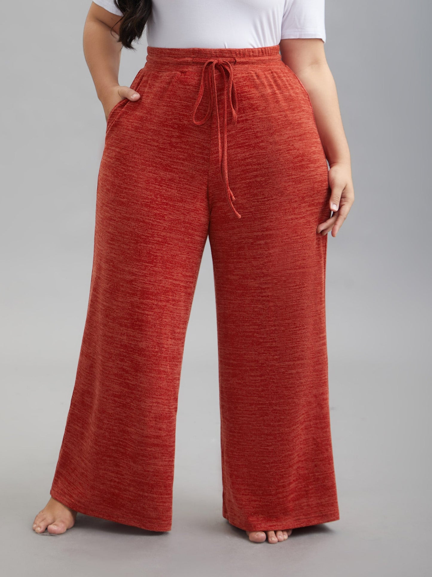 Heather Drawstring Loose Lounge Bottoms