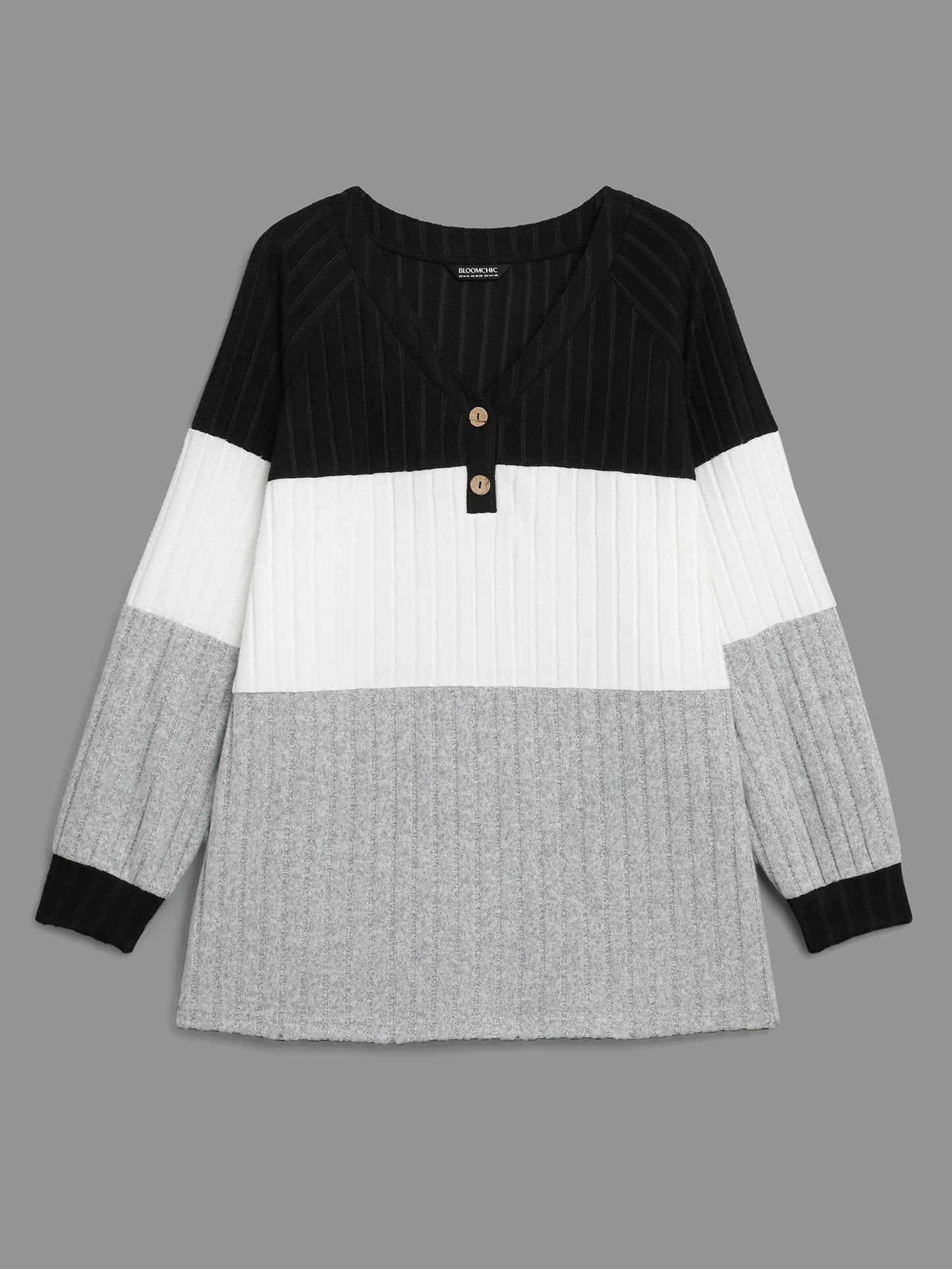 Colorblock Contrast Texture Pit Strip T-shirt