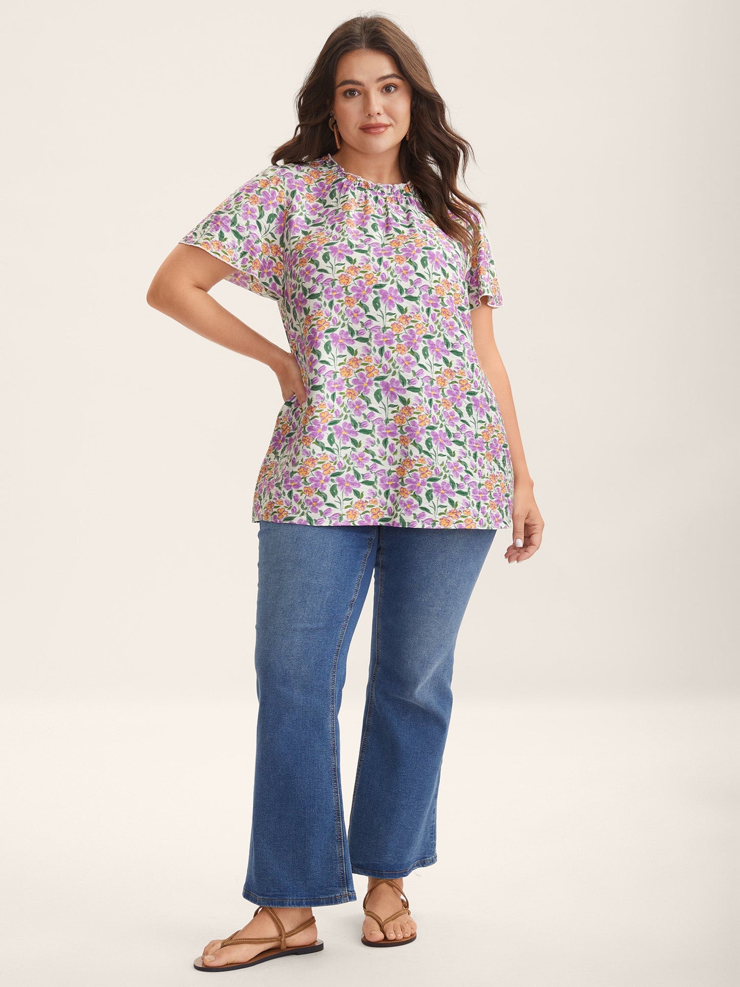 In Full Bloom Mock Neck Shirt