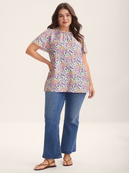 In Full Bloom Mock Neck Shirt