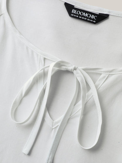 Tie-Dye Rayon Neck Tie Blouse