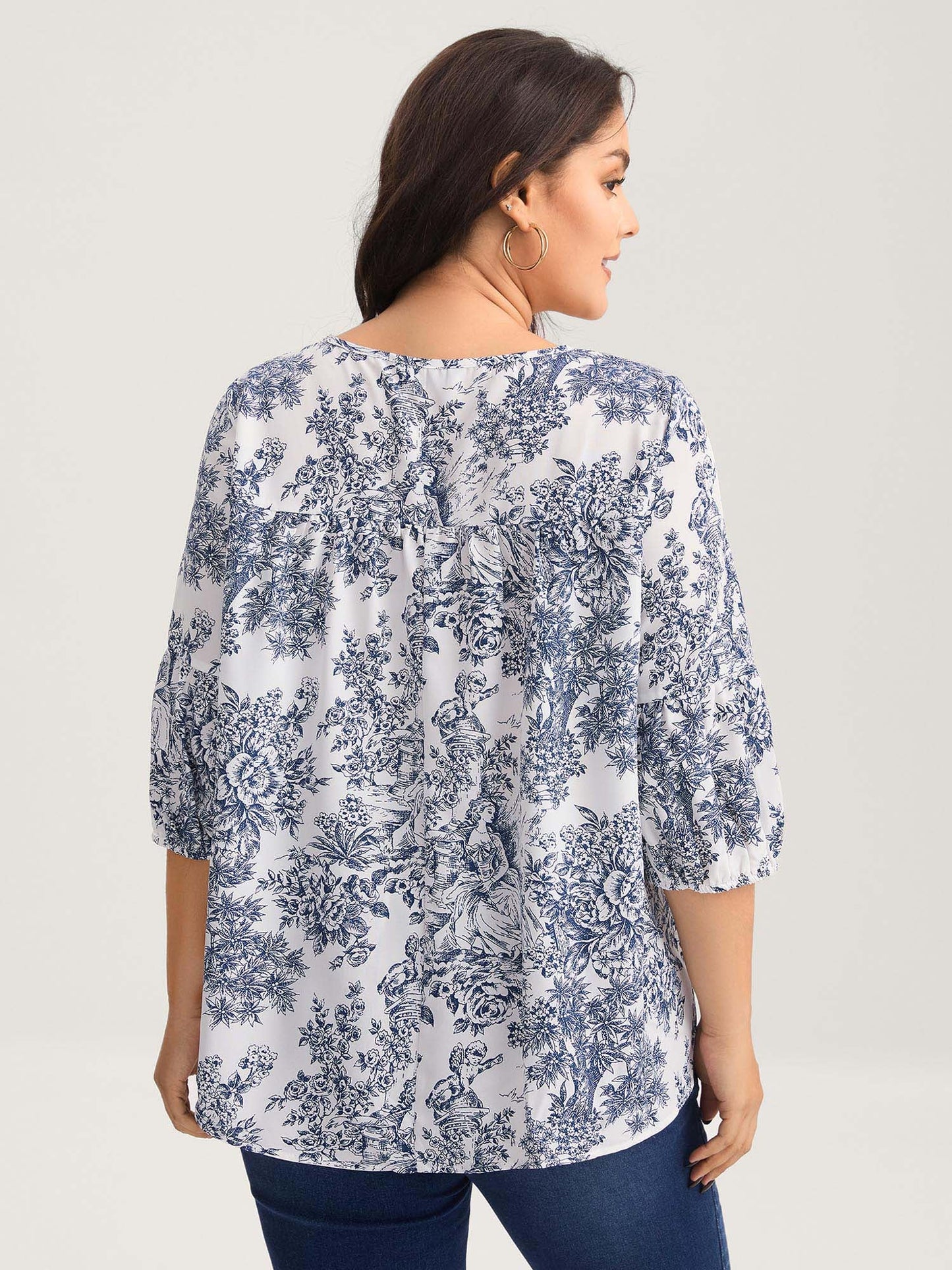 Artistic Print A-Line Blouse