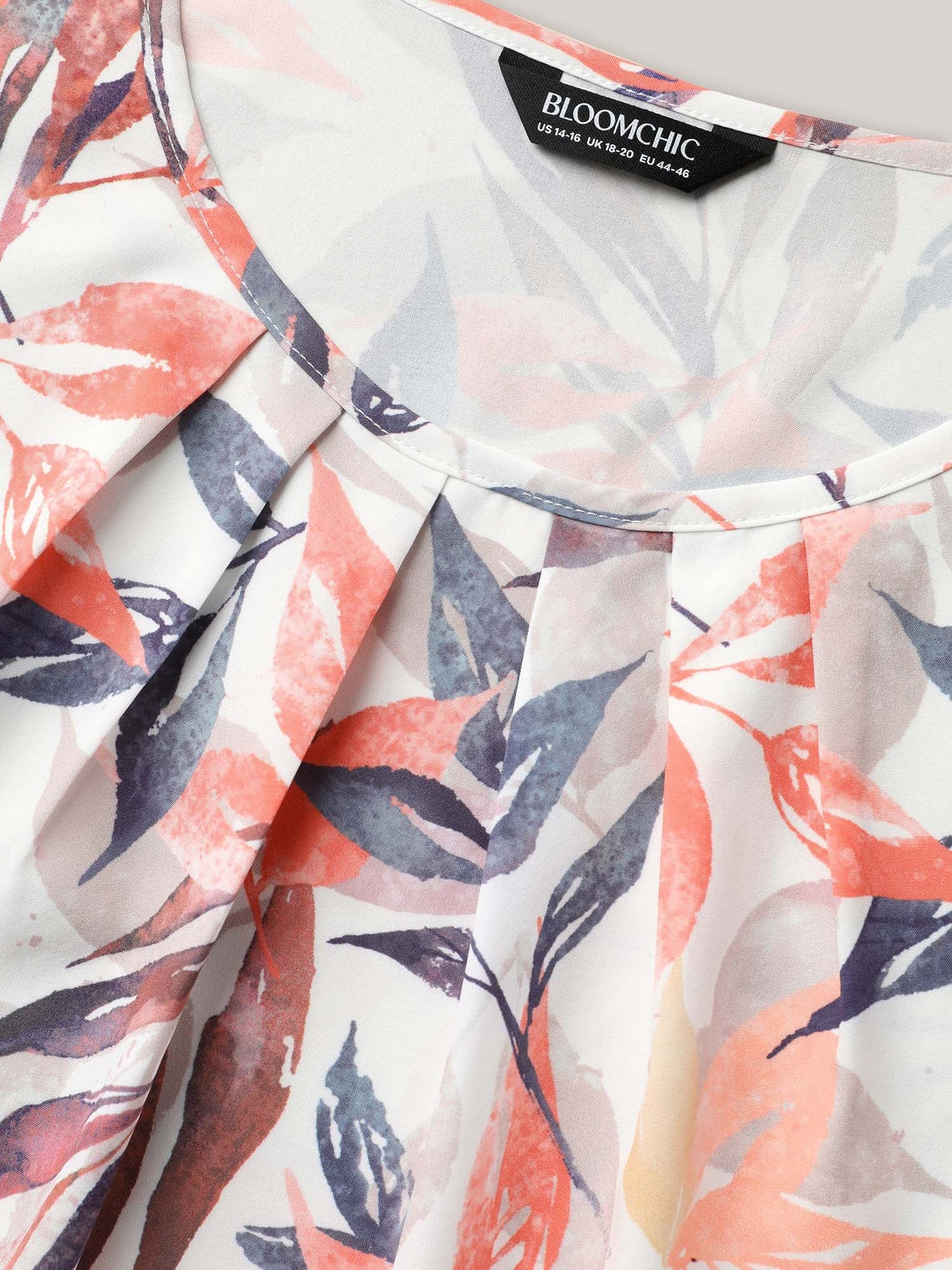 Floral Petal Sleeve Pleated Shirt