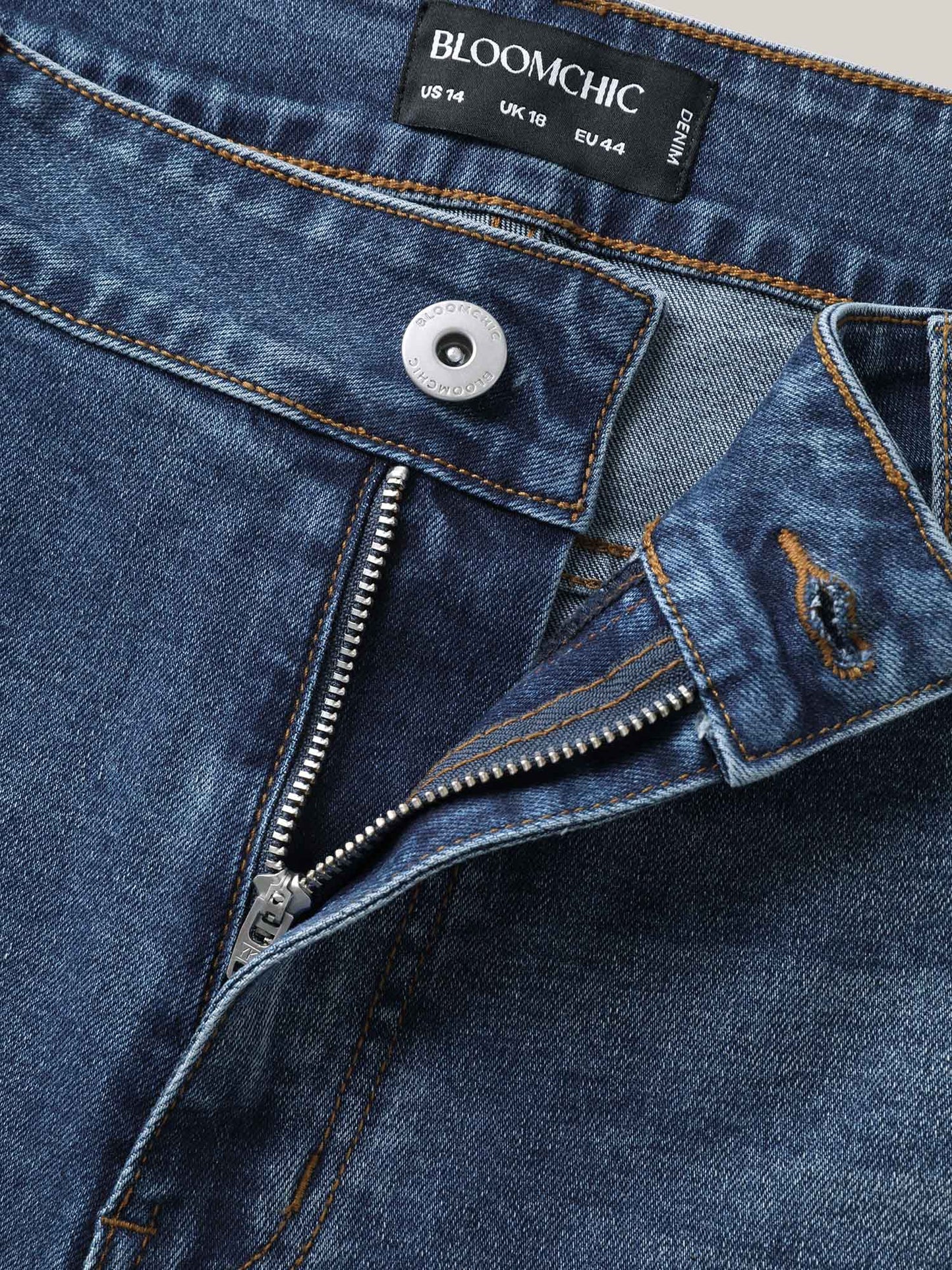 Stretch Straight-Leg Faded Denim Shorts