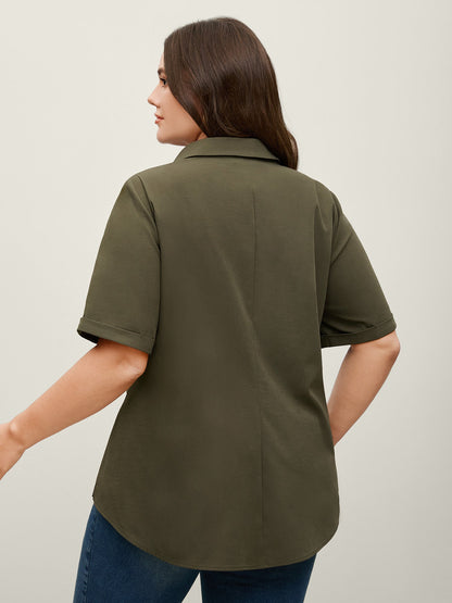 Knotted Front Asymmetrical Hem Blouse