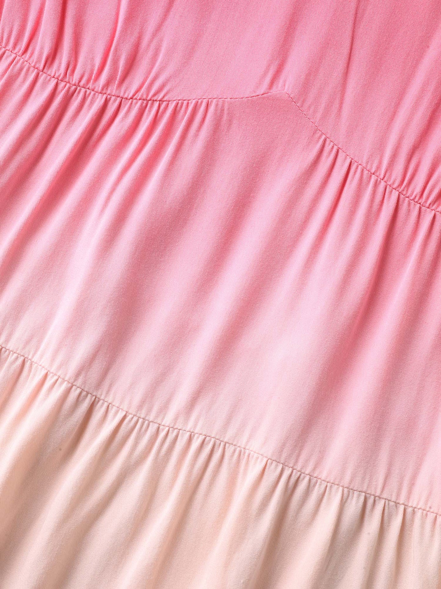 Rayon Tie-Dye V-Neck Tiered Blouse