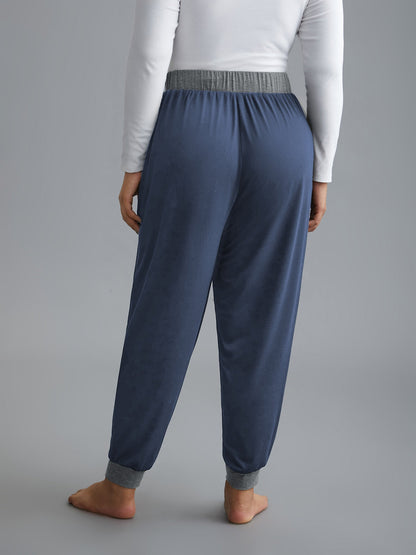 Contrast Drawstring Loungewear Bottoms