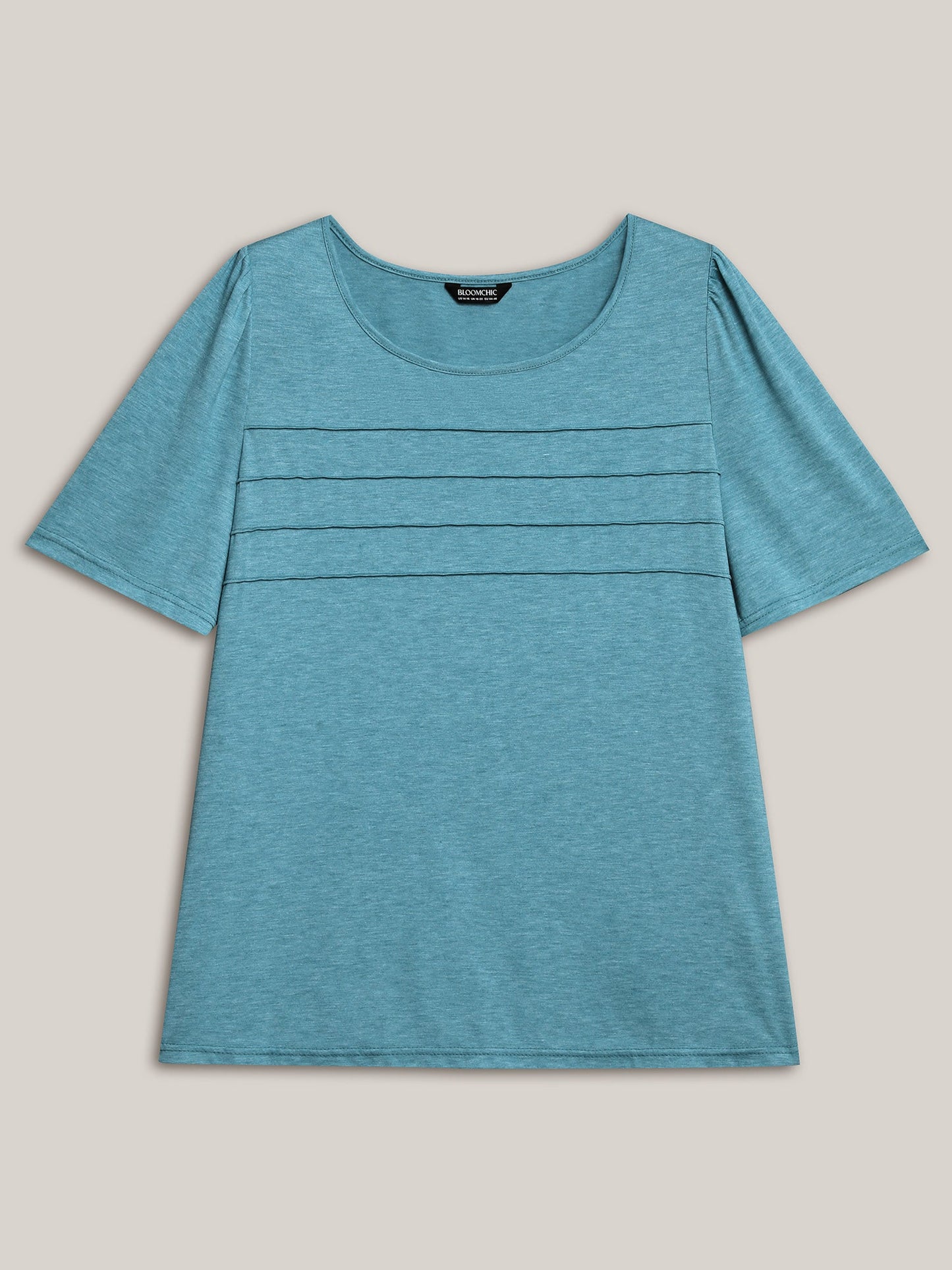 Seamed Round Neck Fitted T-Shirt