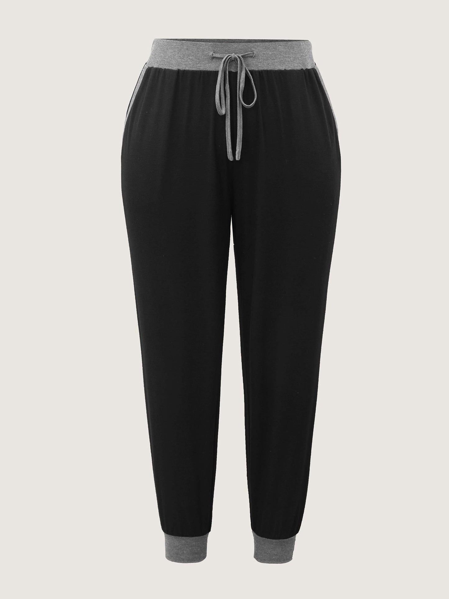 Contrast Drawstring Loungewear Bottoms