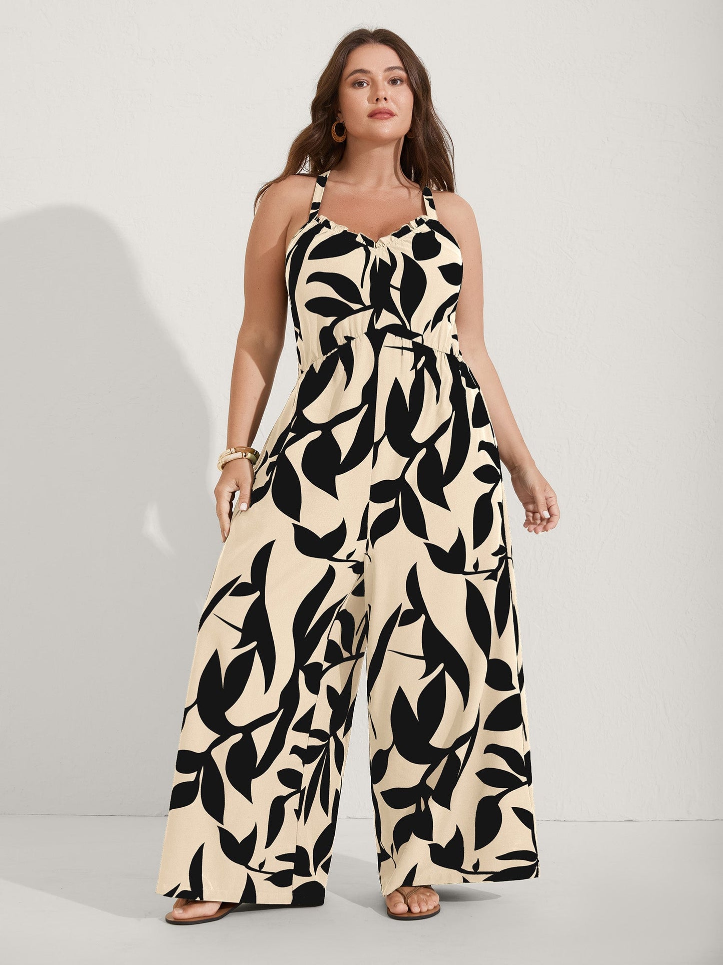 Silhouette Floral Print Sweetheart Jumpsuit