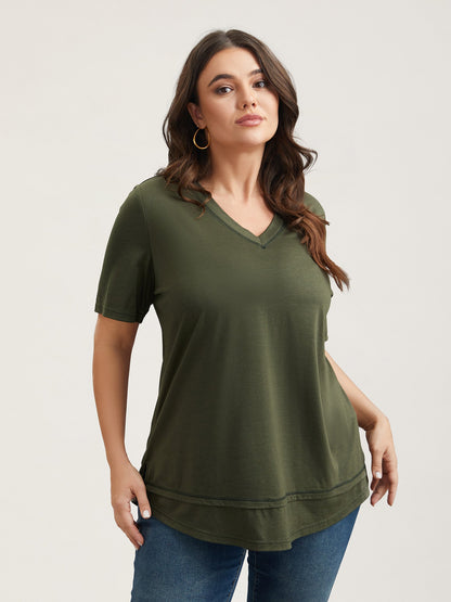 V-Neck Half-Sleeve T-Shirt