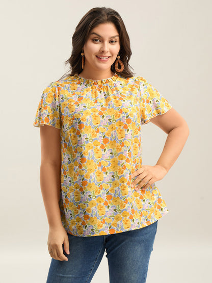 In Full Bloom Mock Neck Shirt