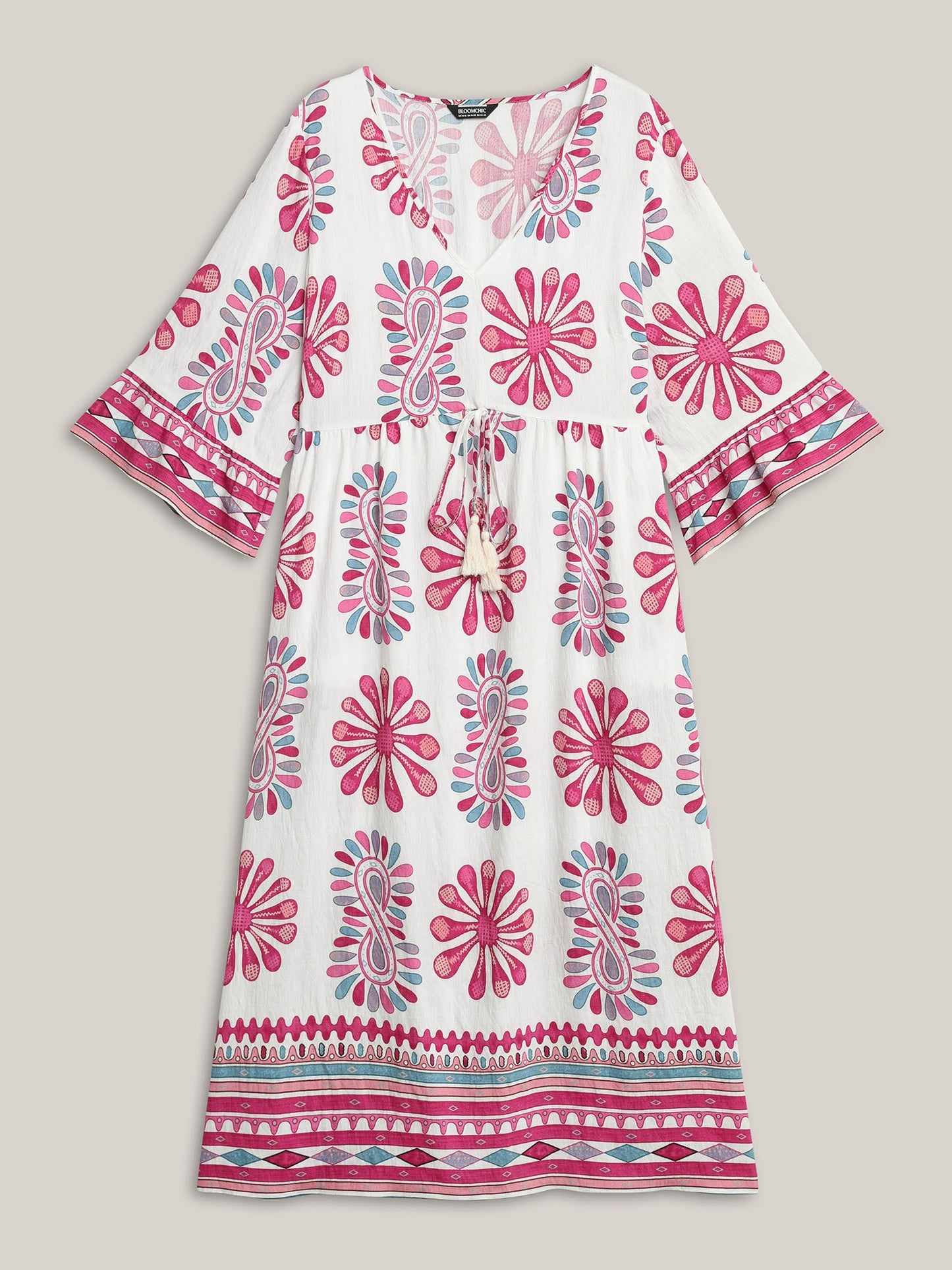 Boho Drama Sheer A-Line Midi Dress