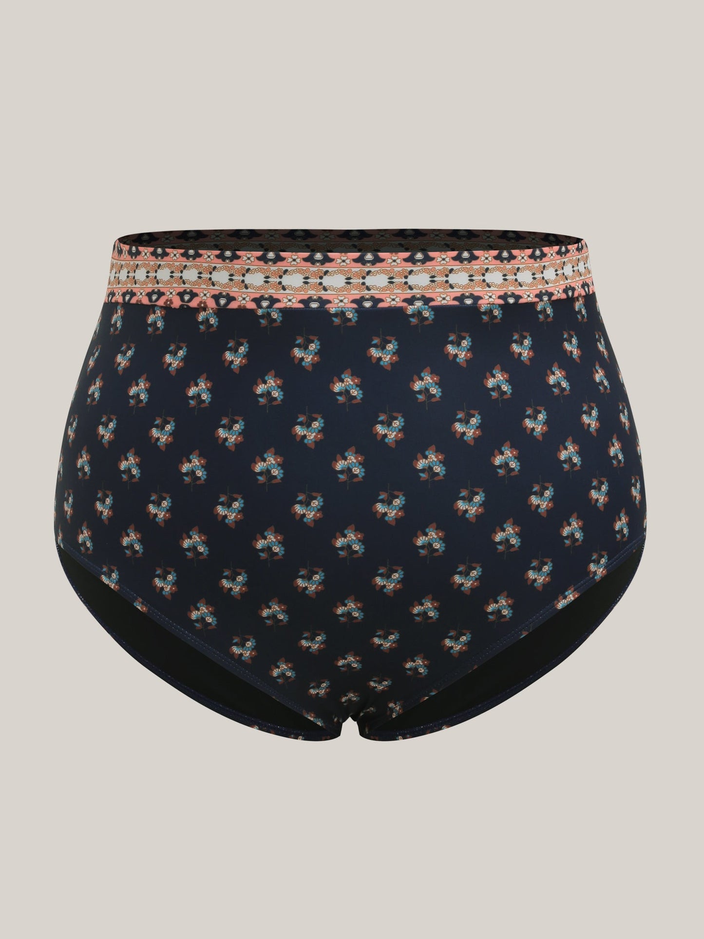 Boho Print Surplice Neck Contrast Swim Dress