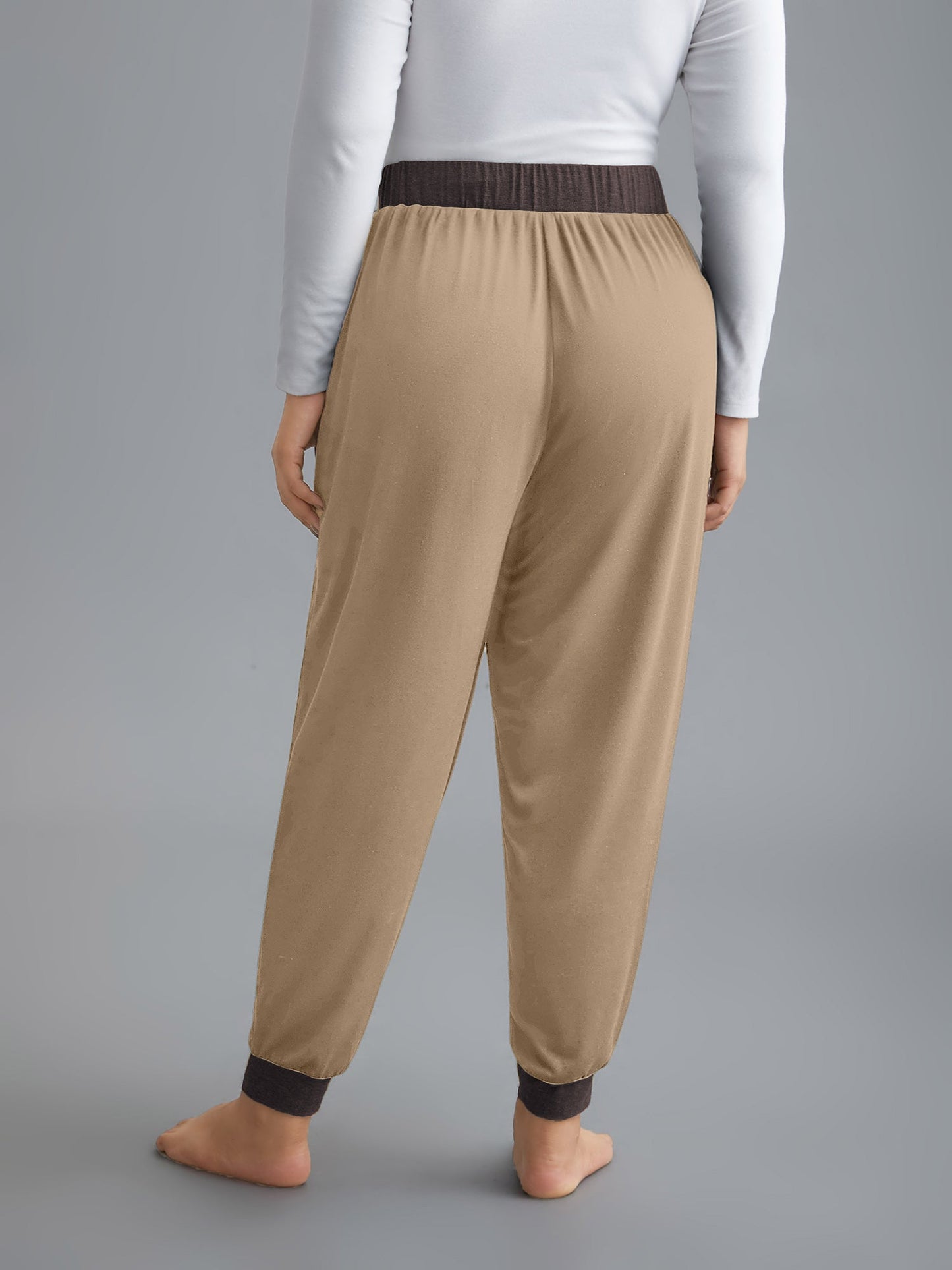 Contrast Drawstring Loungewear Bottoms