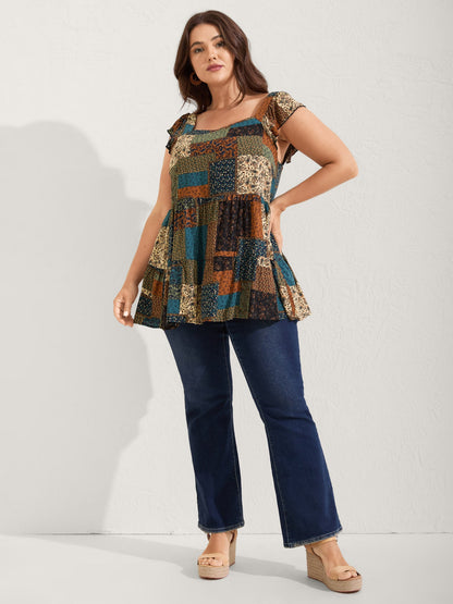 Floral Collage Print Layered Tank Top