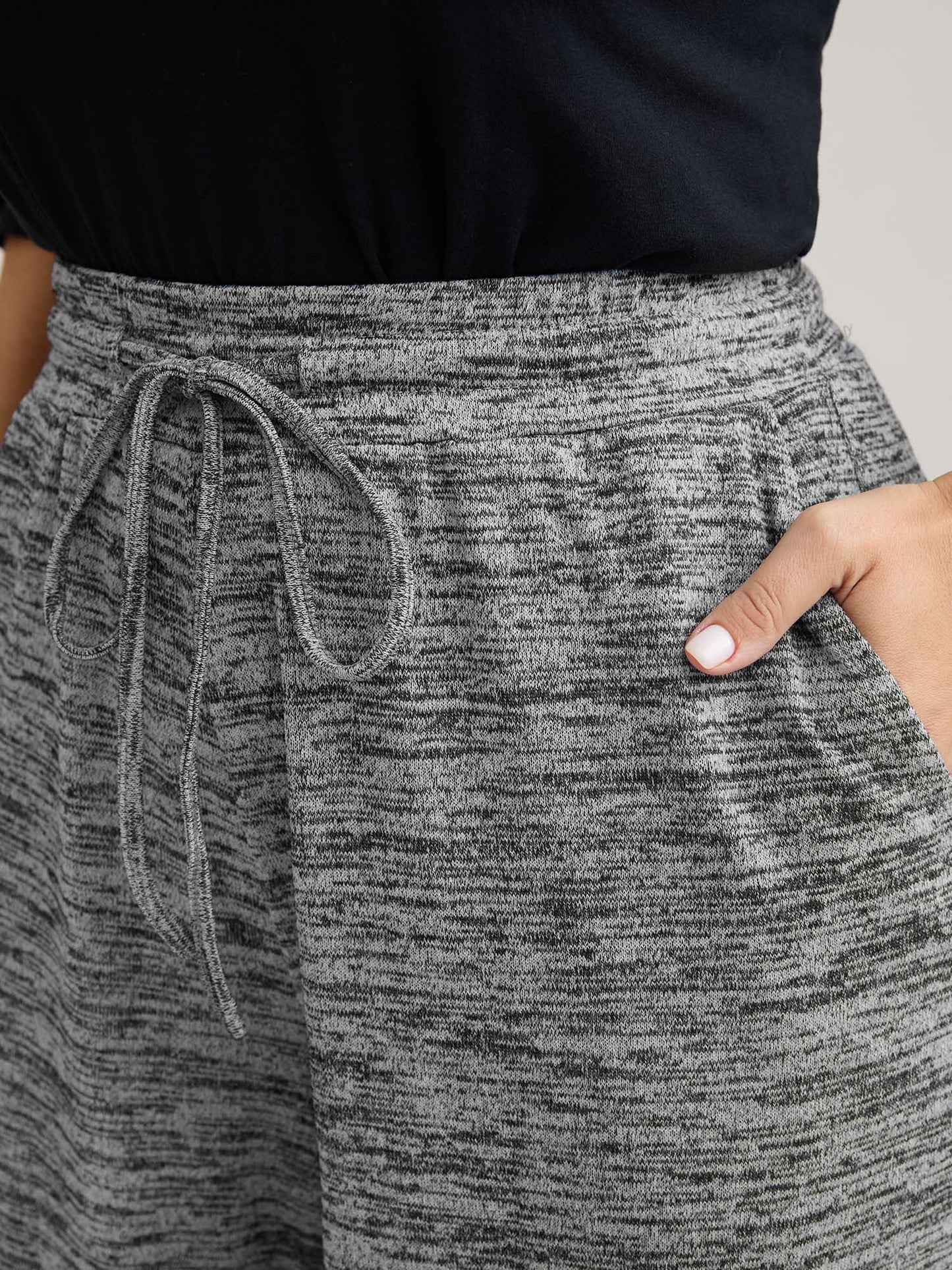 Heather Drawstring Loose Lounge Bottoms