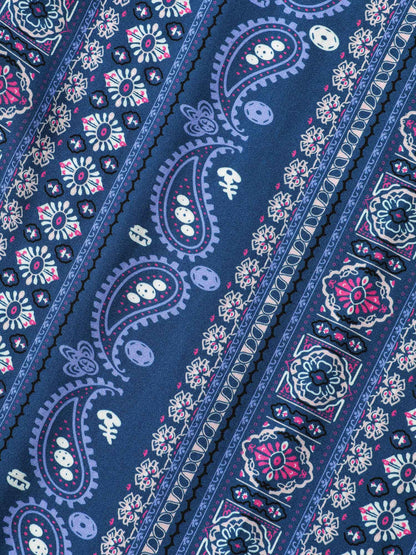 Boho Stripes High Waisted Midi Dress