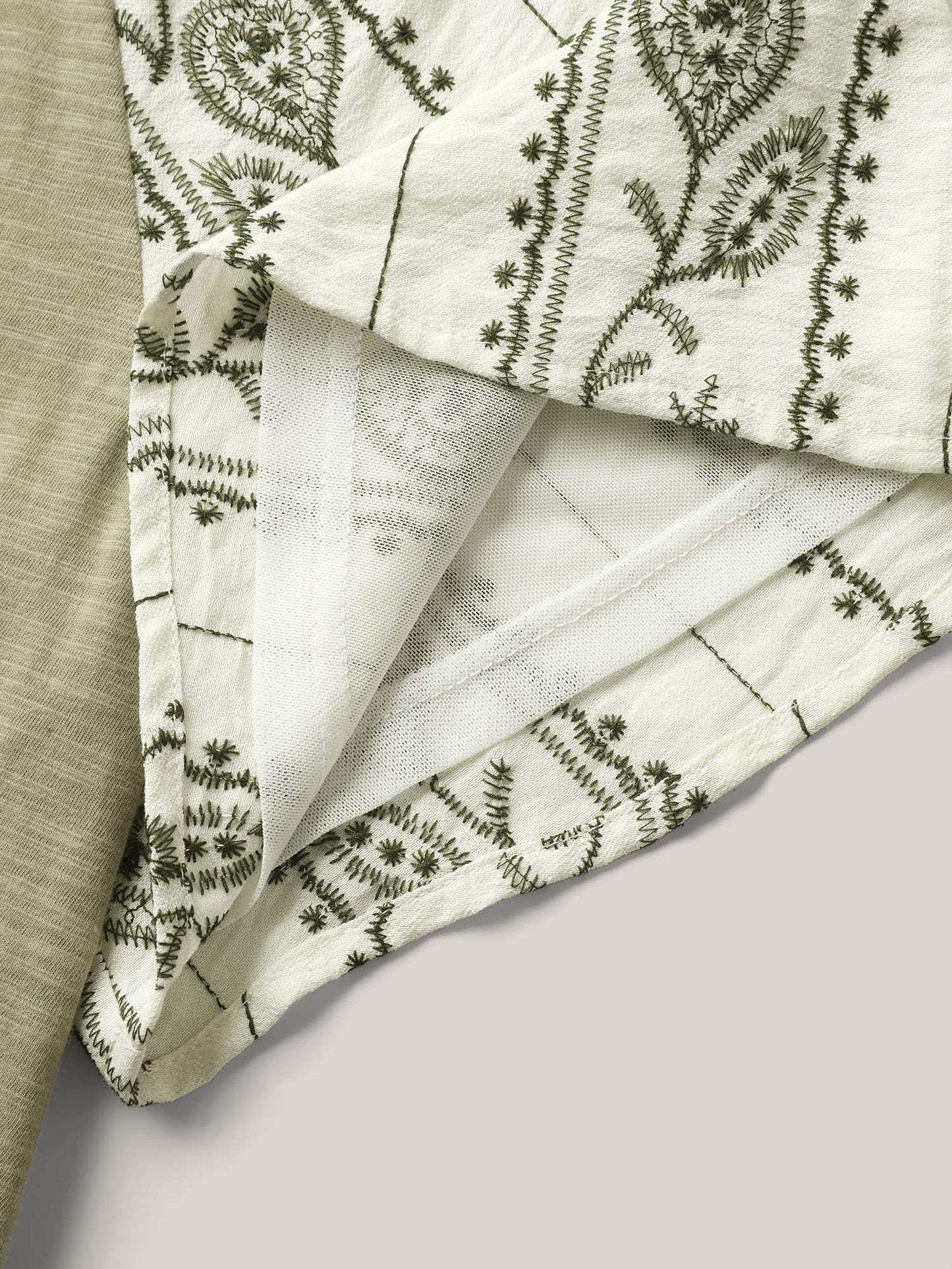 Boho Print Neck Tie Plain Top