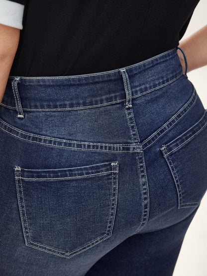 Whiskered Wash Crop Skinny-Fit Jeans