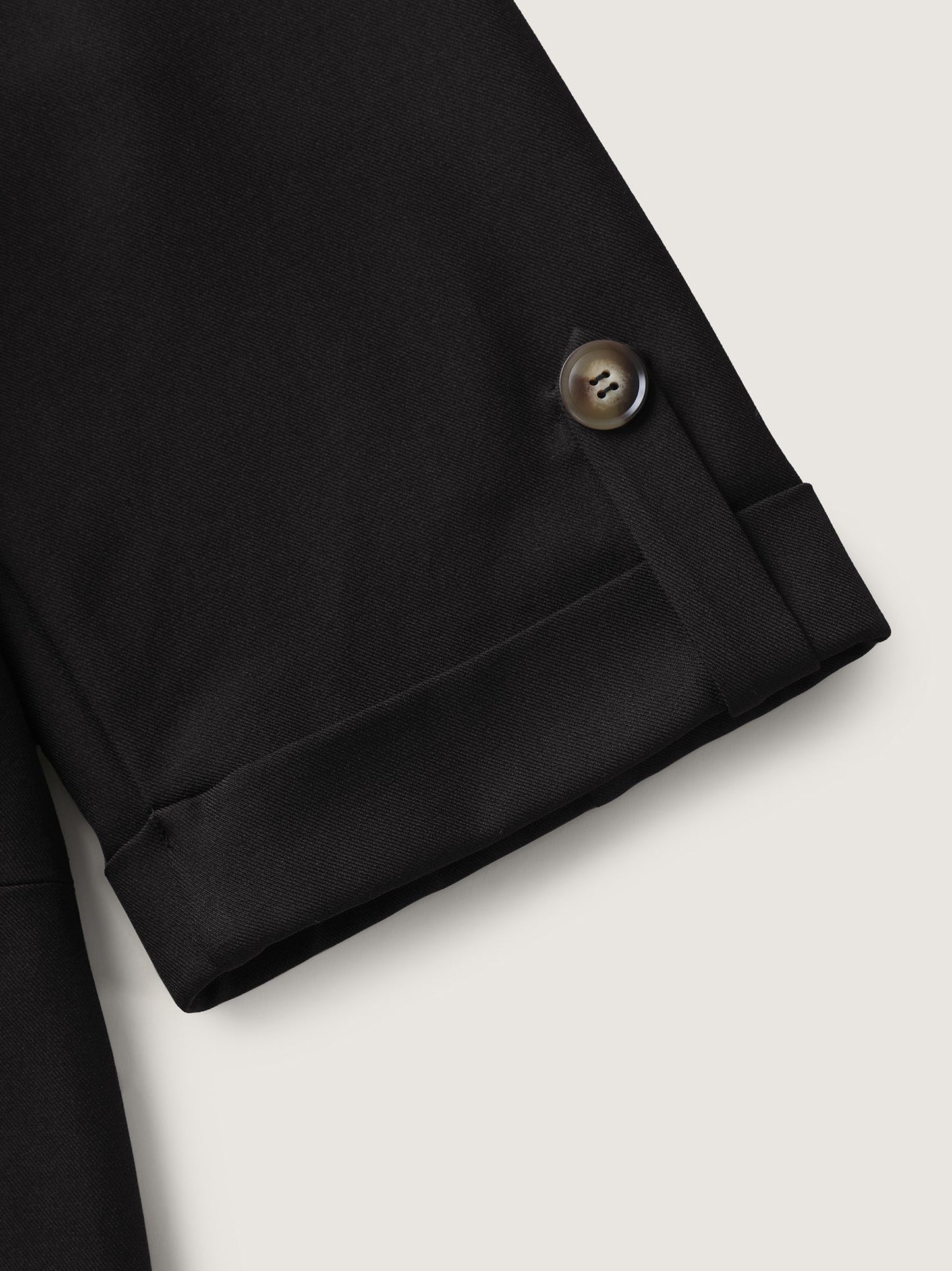 Tab Sleeve Pockets Solid Blazer