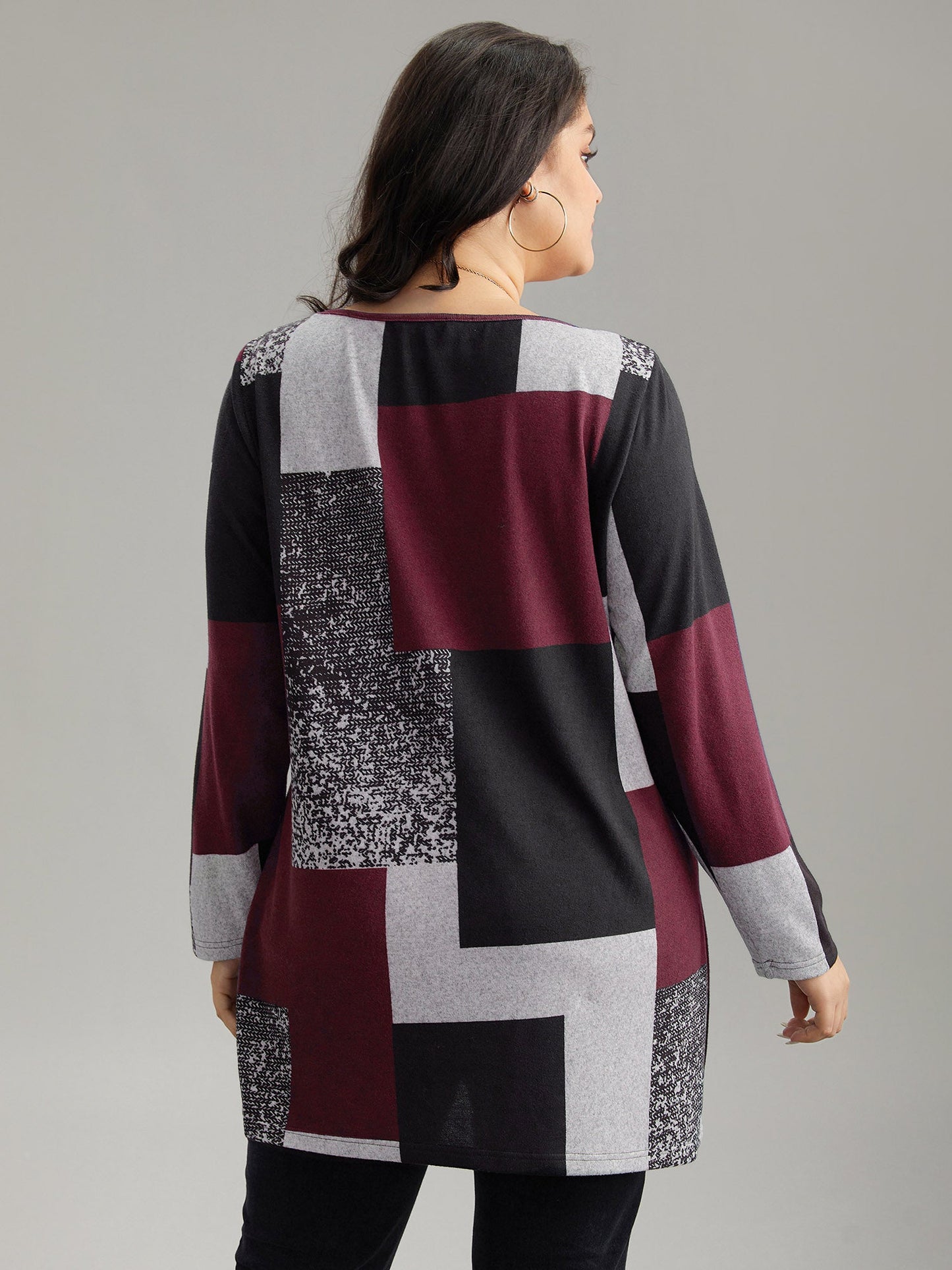 Colorblock Contrast Round Neck T-shirt