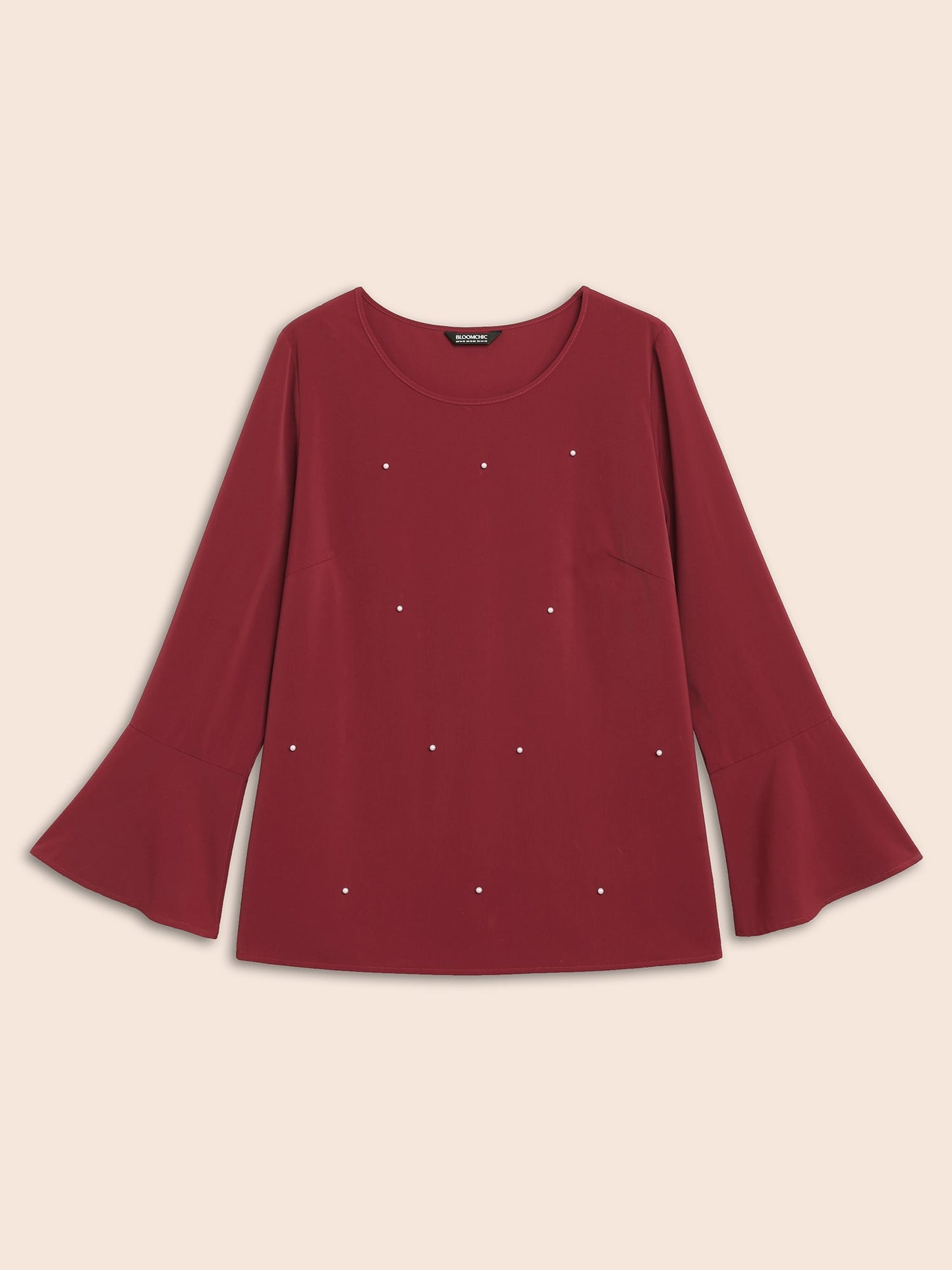 Beaded Embellished Bell Sleeves Blouse