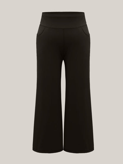 Super Stretchy Wide-Leg Casual Pocket Pants